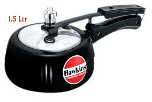 Hawkins Contura Black Hard Anodized Pressure Cooker | Stainless Steel Inner Lid - Premium hard anodised pressure cooker from hawkins - Just Rs. 1463! Shop now at Surana Sons