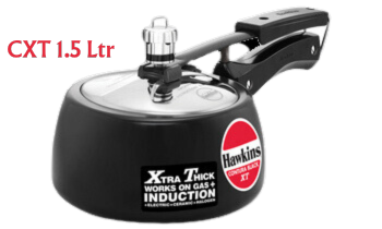 Hawkins Contura Black XT, Stainless Steel Inner Lid Pressure Cooker | Induction Base - Premium hard anodised pressure cooker from Hawkins - Just Rs. 1688! Shop now at Surana Sons