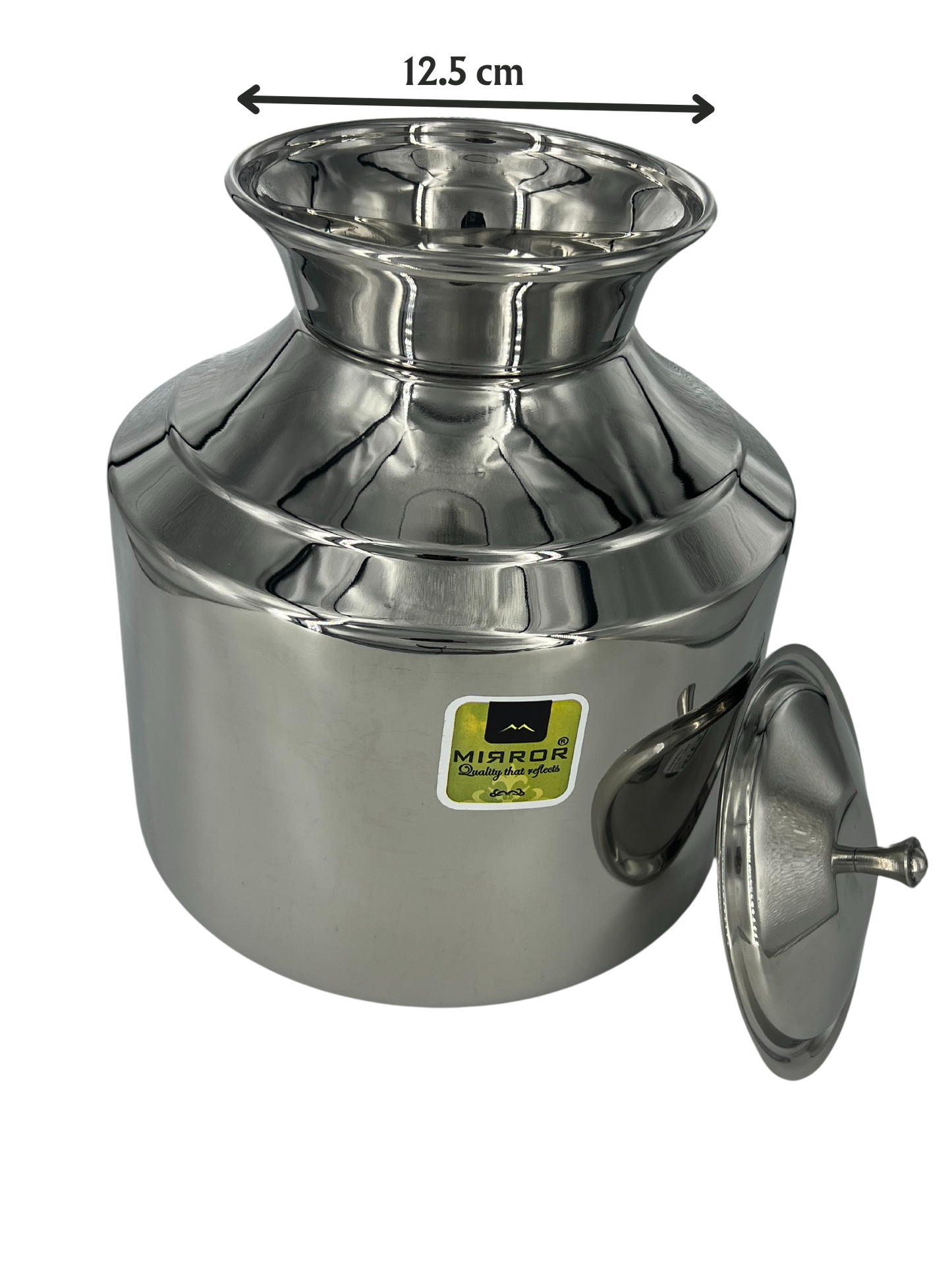 Mirror Premium Stainless Steel Heavy Water Pot | Super Shine | (Gundi) New 5 ltr With Lid, Without Tap - Premium Water Pot from Mirror - Just Rs. 1950! Shop now at Surana Sons