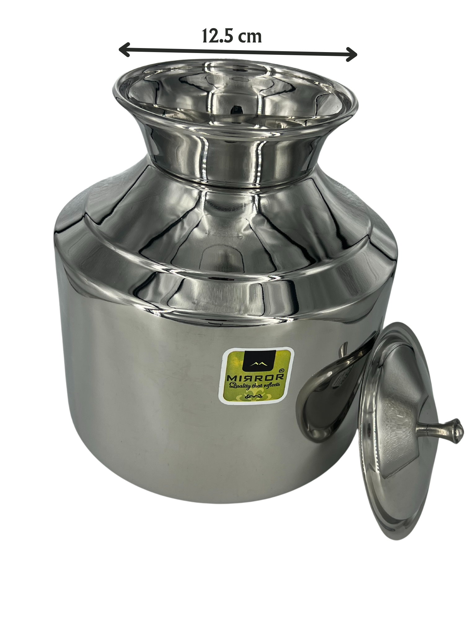 Mirror Premium Stainless Steel Heavy Water Pot | Super Shine | (Gundi) New 5 ltr With Lid, Without Tap - Premium Water Pot from Mirror - Just Rs. 1950! Shop now at Surana Sons