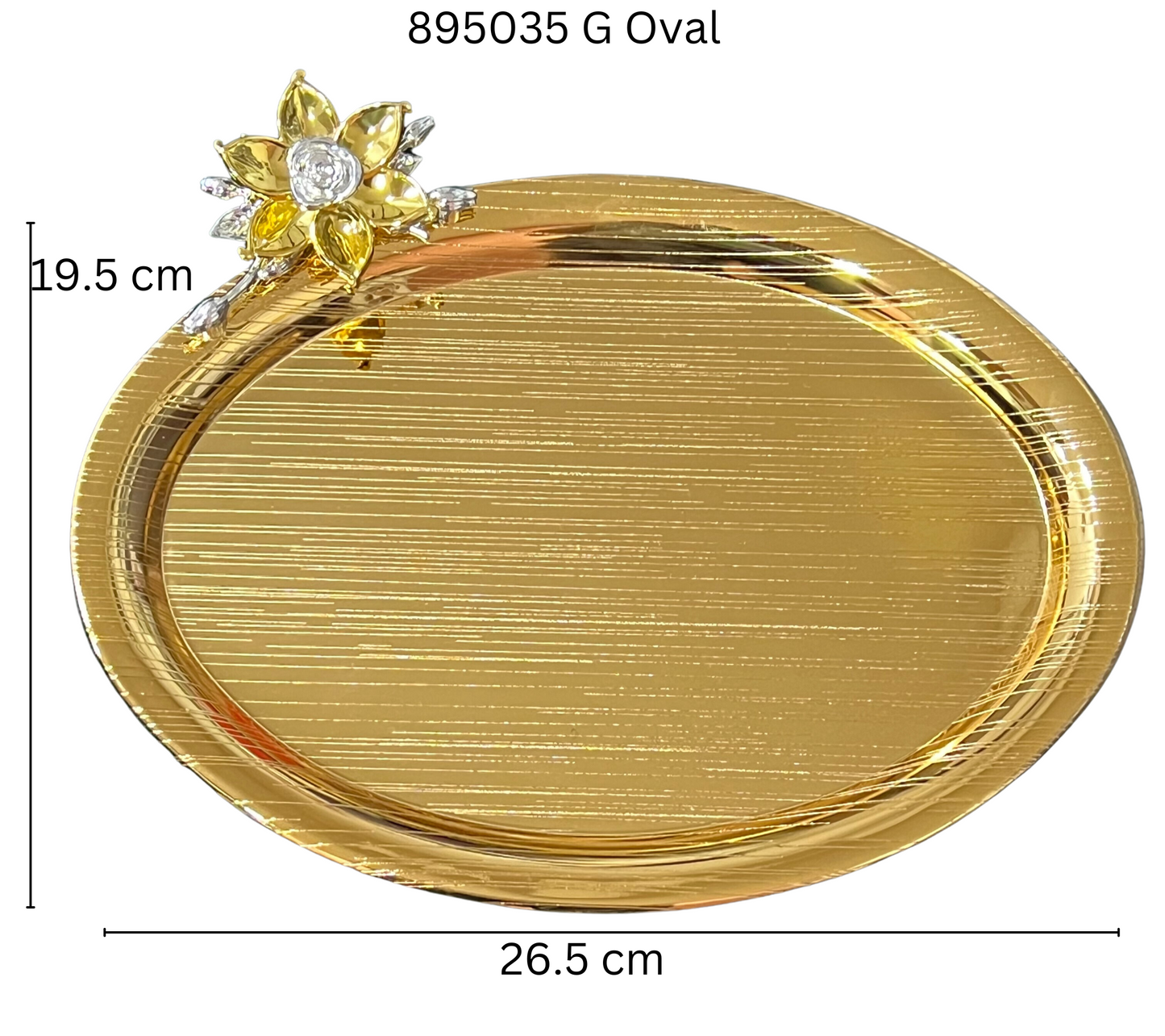 Hiluxe Gold Plated Designer Premium Platter, Tray, Oval | Ideal For Serving, Gifting, Decoration | Gift Box - Premium Gold Plated Platter from Hiluxe - Just Rs. 816! Shop now at Surana Sons