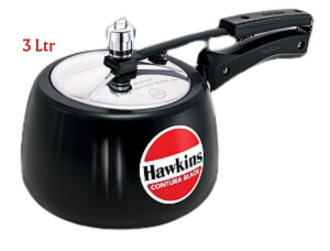 Hawkins Contura Black Hard Anodized Pressure Cooker | Stainless Steel Inner Lid - Premium hard anodised pressure cooker from hawkins - Just Rs. 1463! Shop now at Surana Sons