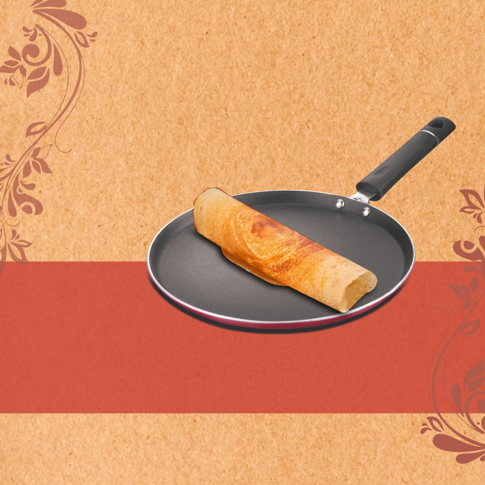 KITCHEN ESSENTIAL Non-Stick – Induction Based Dosa Tawa (3 Coat Hammer Tone Finish) – 28 cm