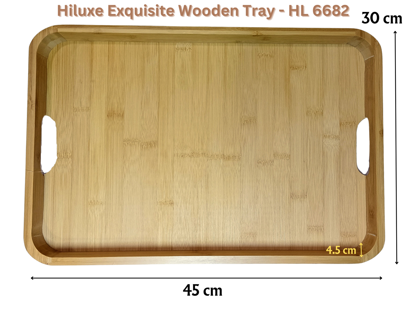 Hiluxe Exquisite Wooden Tray With Handle For Home | Ideal Gift - Premium Wooden Tray from Hiluxe - Just Rs. 850! Shop now at Surana Sons