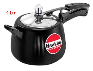 Hawkins Contura Black Hard Anodized Pressure Cooker | Stainless Steel Inner Lid - Premium hard anodised pressure cooker from hawkins - Just Rs. 1463! Shop now at Surana Sons