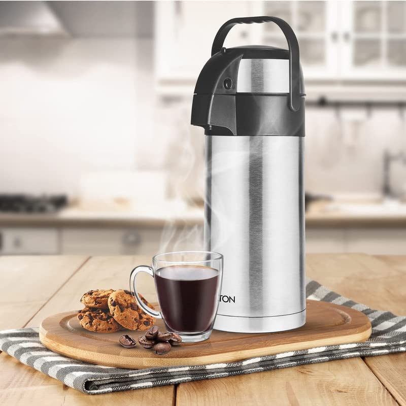 Milton Beverage Dispenser Stainless Steel for Serving Tea Coffee, Double Wall Vacuum Insulated | Easy Travel with Handle - Premium Thermos from Milton - Just Rs. 3230! Shop now at Surana Sons