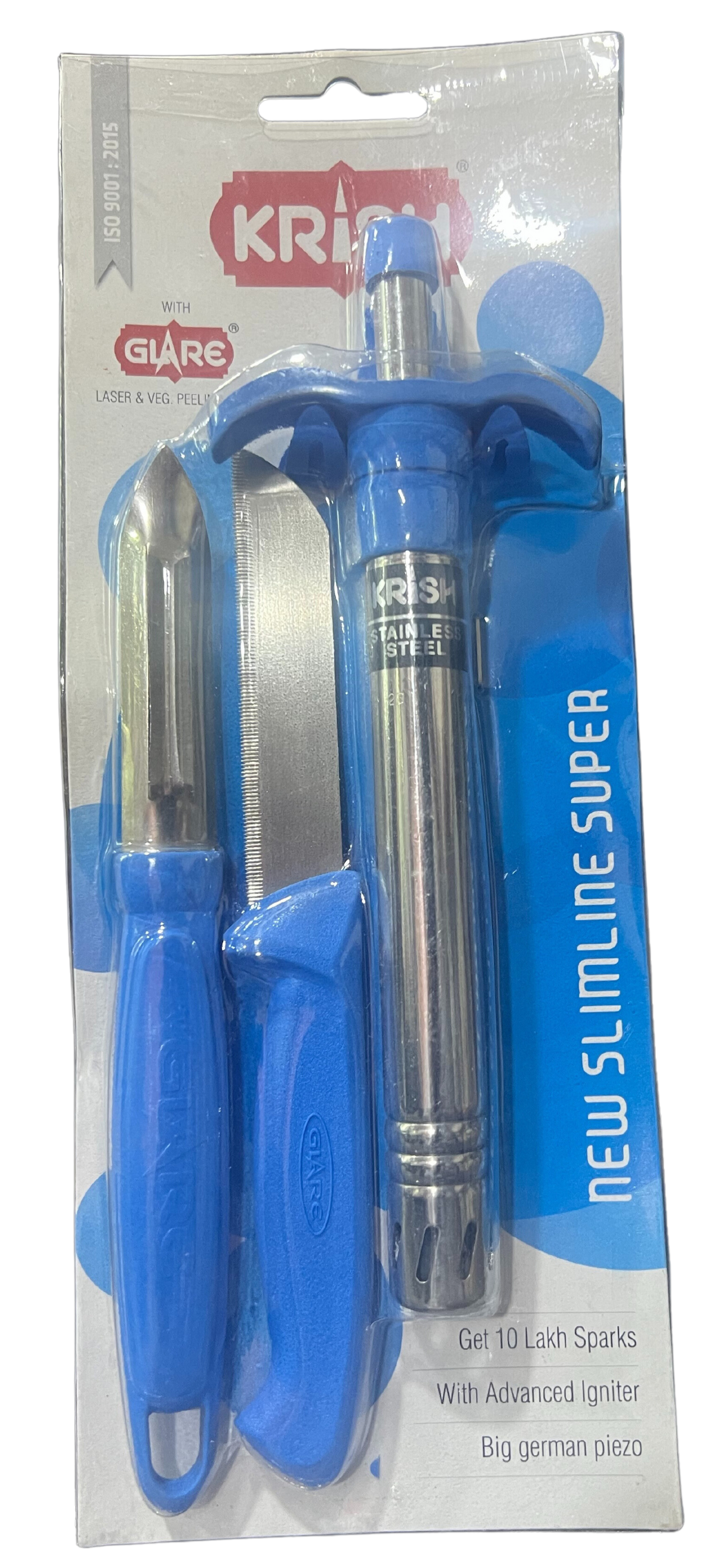 Krish New Slimline Super (Glare) Stainless Steel Gas Lighter for Kitchen Gas Stoves | Color May Vary - Premium Gas Lighter from Krish - Just Rs. 150! Shop now at Surana Sons