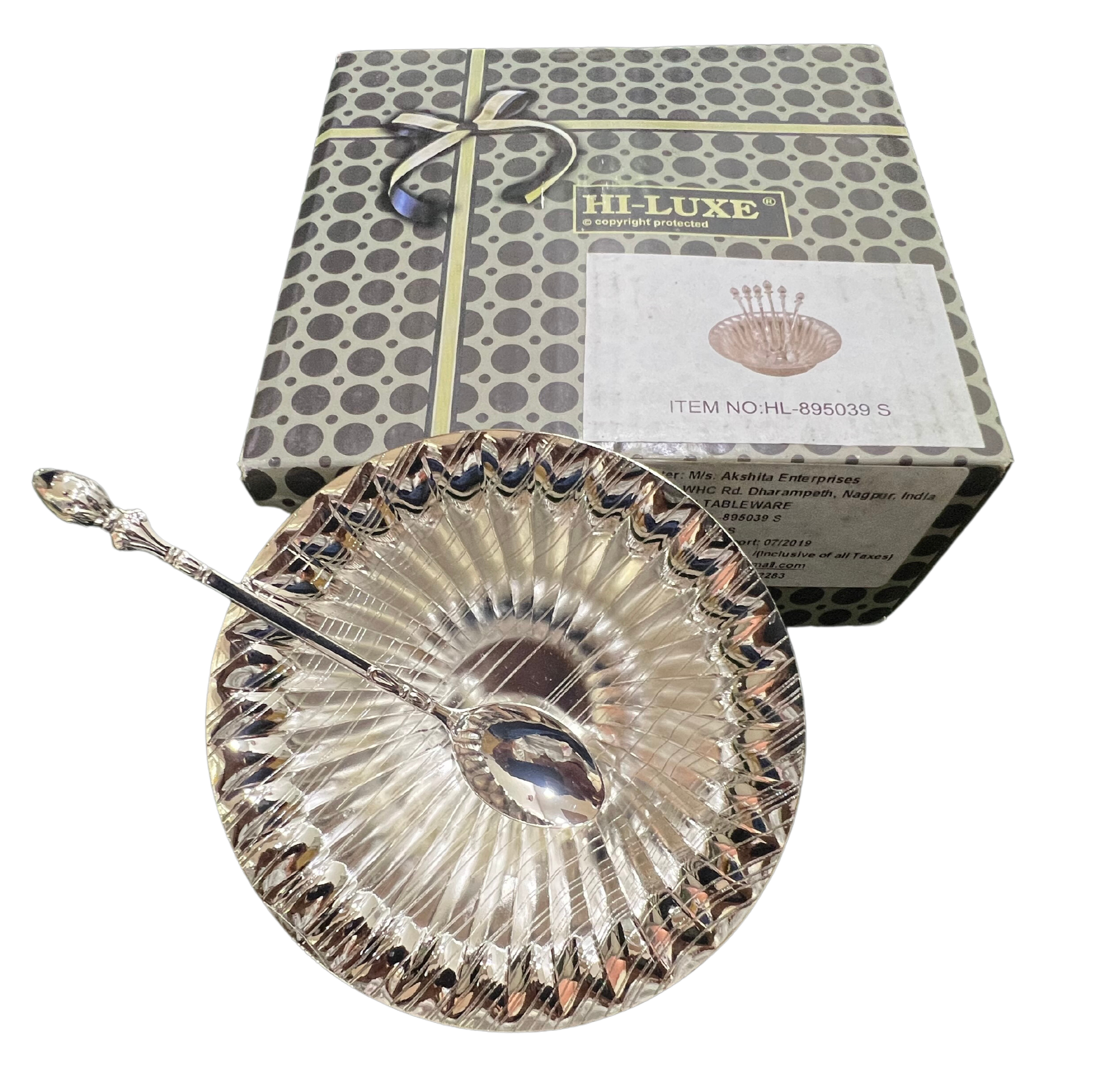 Hiluxe Silver Plated Designer Premium Bowl Set With Spoon | 6 Bowl | 6 Spoon | Home | Gifting | Gift Box | - Premium Bowl Set With Spoon from Hiluxe - Just Rs. 2025! Shop now at Surana Sons