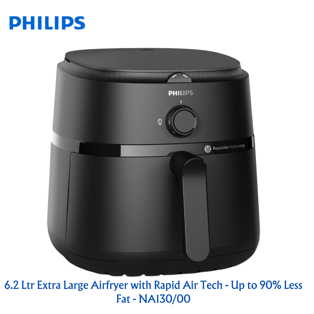 Philips 6.2 Ltr Extra Large Airfryer with Rapid Air Tech - Up to 90% Less Fat - NA130/00 - Premium Air Fryer from Philips - Just Rs. 6100! Shop now at Surana Sons