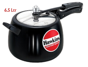 Hawkins Contura Black Hard Anodized Pressure Cooker | Stainless Steel Inner Lid - Premium hard anodised pressure cooker from hawkins - Just Rs. 1463! Shop now at Surana Sons