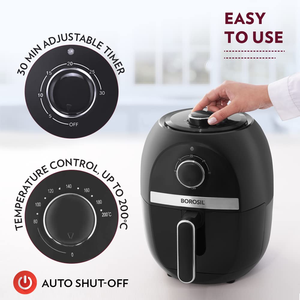 Borosil Best Air Fryer, 2.8 Ltr, 4 in 1, Fry, Grill, Bake & Roast - Premium Air Fryer from Borosil - Just Rs. 5990! Shop now at Surana Sons