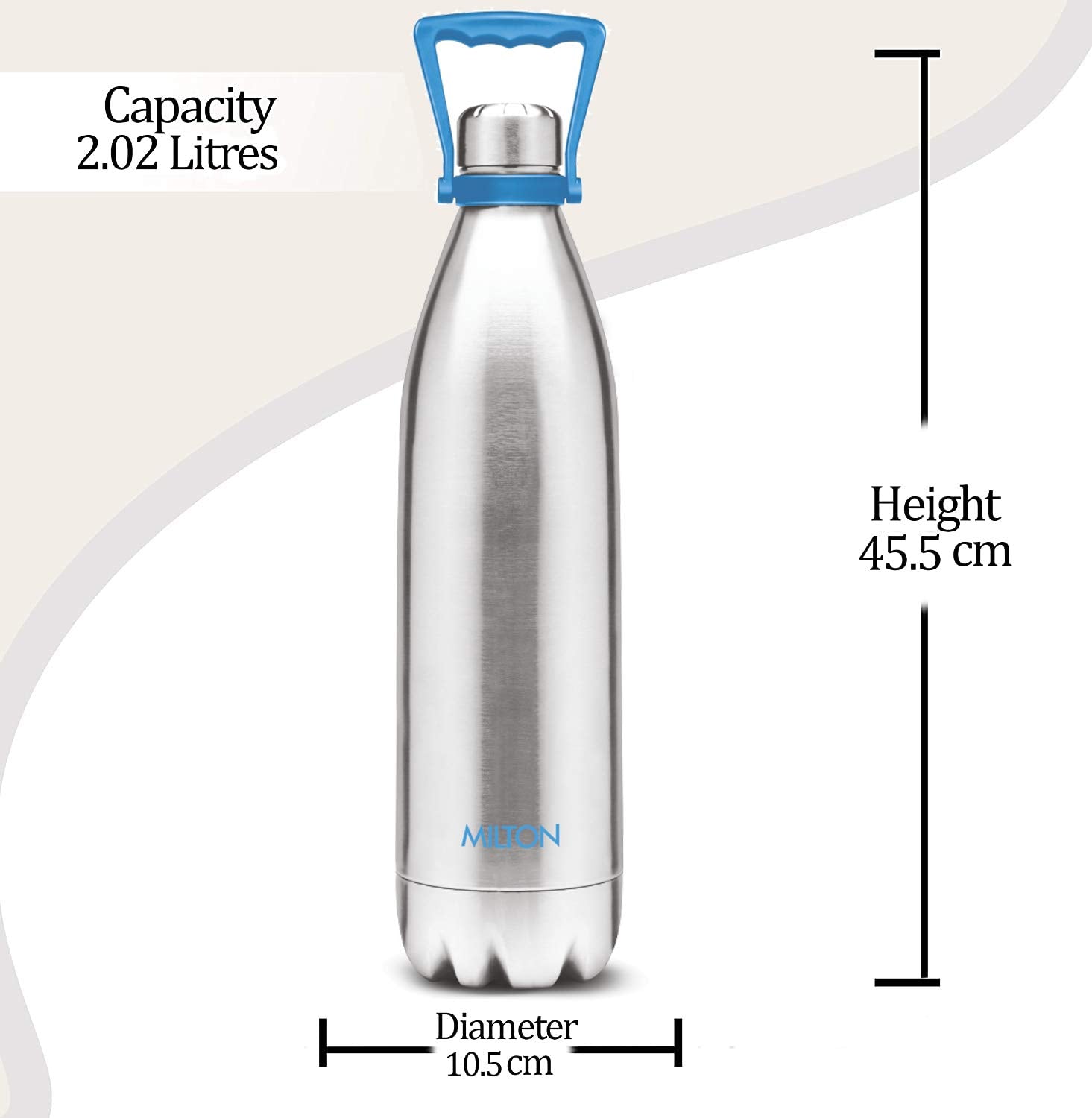 Milton Duo 2200 Thermosteel 24 Hours Hot and Cold Water Bottle with Handle, 2.02 Ltr | Leak Proof | - Premium Hot & Cold Steel Vacuum Bottles from Milton - Just Rs. 1850! Shop now at Surana Sons