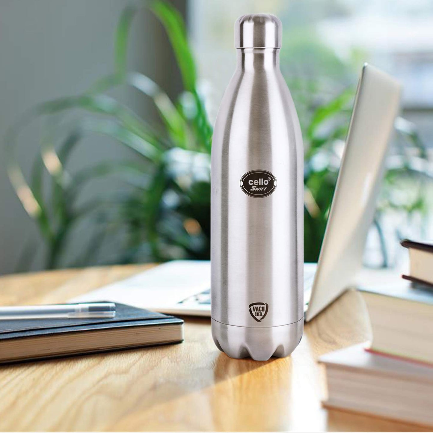 Cello Swift Stainless Steel Vacuum Insulated Flask Hot and Cold Water Bottle with Screw lid | For Home, Office, Travel - Premium Hot & Cold Steel Vacuum Bottles from Cello - Just Rs. 623! Shop now at Surana Sons