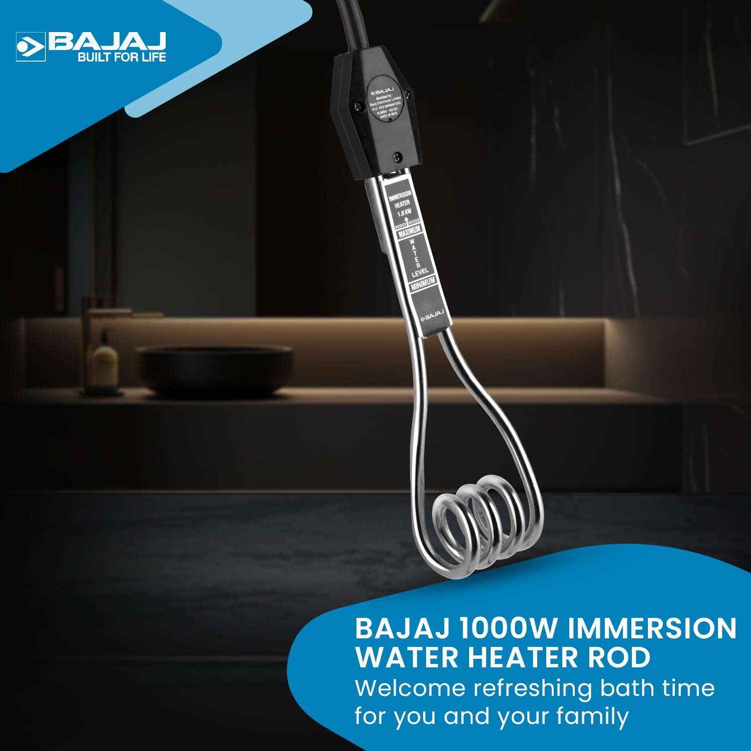 BAJAJ Water Heating Immersion Rod Heater - Premium Immersion Rod from Bajaj - Just Rs. 625! Shop now at Surana Sons