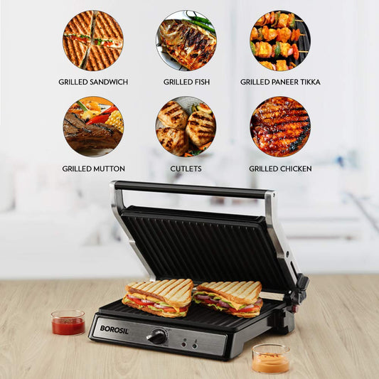 Borosil Super Jumbo, Opens 180°, 2000-Watt Grill Sandwich Maker - Premium Sandwich Maker from Borosil - Just Rs. 5592! Shop now at Surana Sons