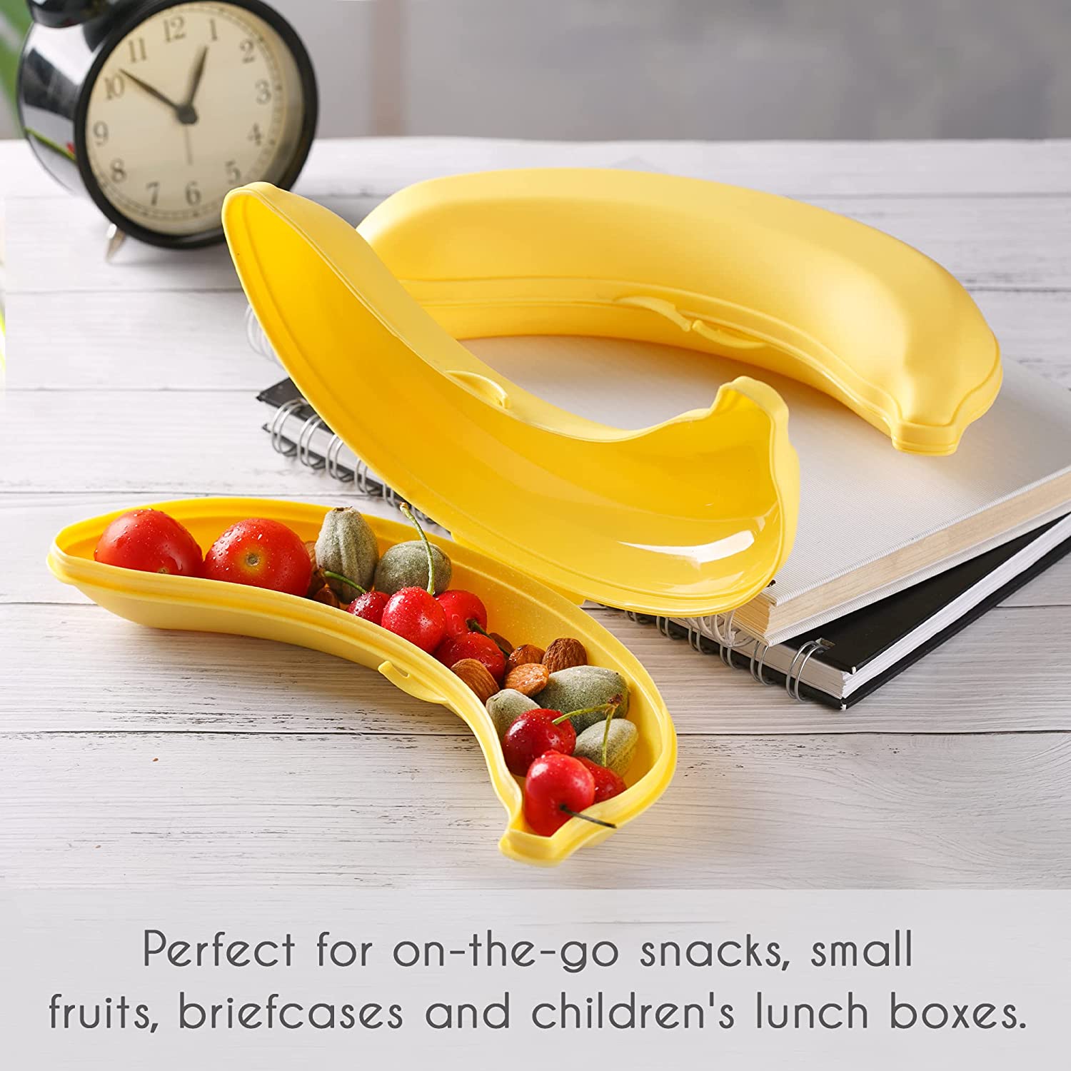 Banana Box, Banana Keeper BPA-Free Outdoor Travel Case, Banana Protector, Cute Carrier Storage Box, Yellow Set of 2 - Premium Banana Case from Surana Sons - Just Rs. 99! Shop now at Surana Sons