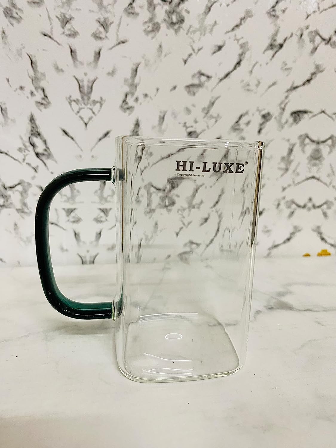 Hi-Luxe Set of 6 pcs Mug Helix Square with Borosilicate Glass with Multi-Coloured Handles - Premium Glass Mugs with handle from Hiluxe - Just Rs. 878! Shop now at Surana Sons