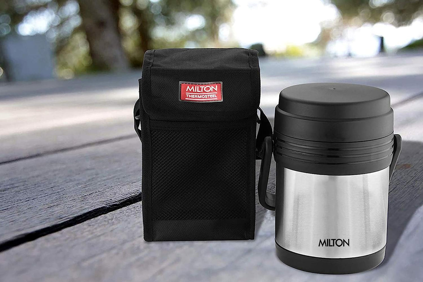 Milton Thermosteel Hot Meal 3 Lunch Box 3 Containers | Vacuum Insulated Hot Tiffin | With Bag | Silver - Premium SS Hot Tiffin from Milton - Just Rs. 1608! Shop now at Surana Sons