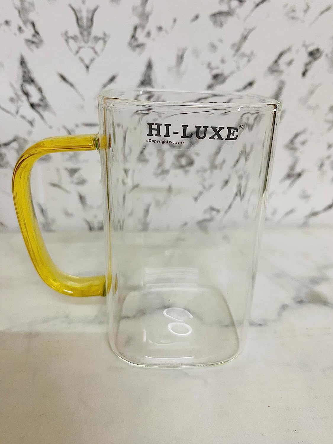 Hi-Luxe Set of 6 pcs Mug Helix Square with Borosilicate Glass with Multi-Coloured Handles - Premium Glass Mugs with handle from Hiluxe - Just Rs. 878! Shop now at Surana Sons