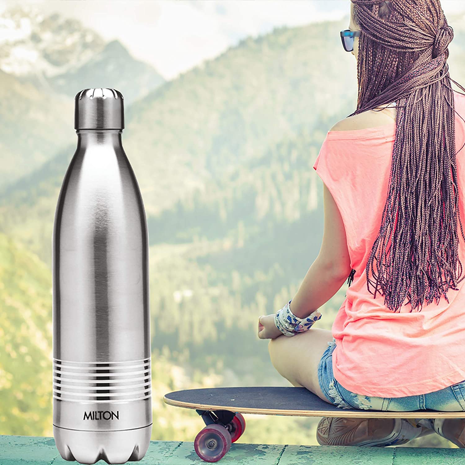 Milton Duo DLX 500 Thermosteel 24 Hours Hot and Cold Water Bottle, 1 Piece, 500 ml, Silver | Leak Proof | Office Bottle | Gym | Home | Kitchen | Hiking | Trekking | Travel Bottle - Premium Hot & Cold Steel Vacuum Bottles from Milton - Just Rs. 752! Shop now at Surana Sons