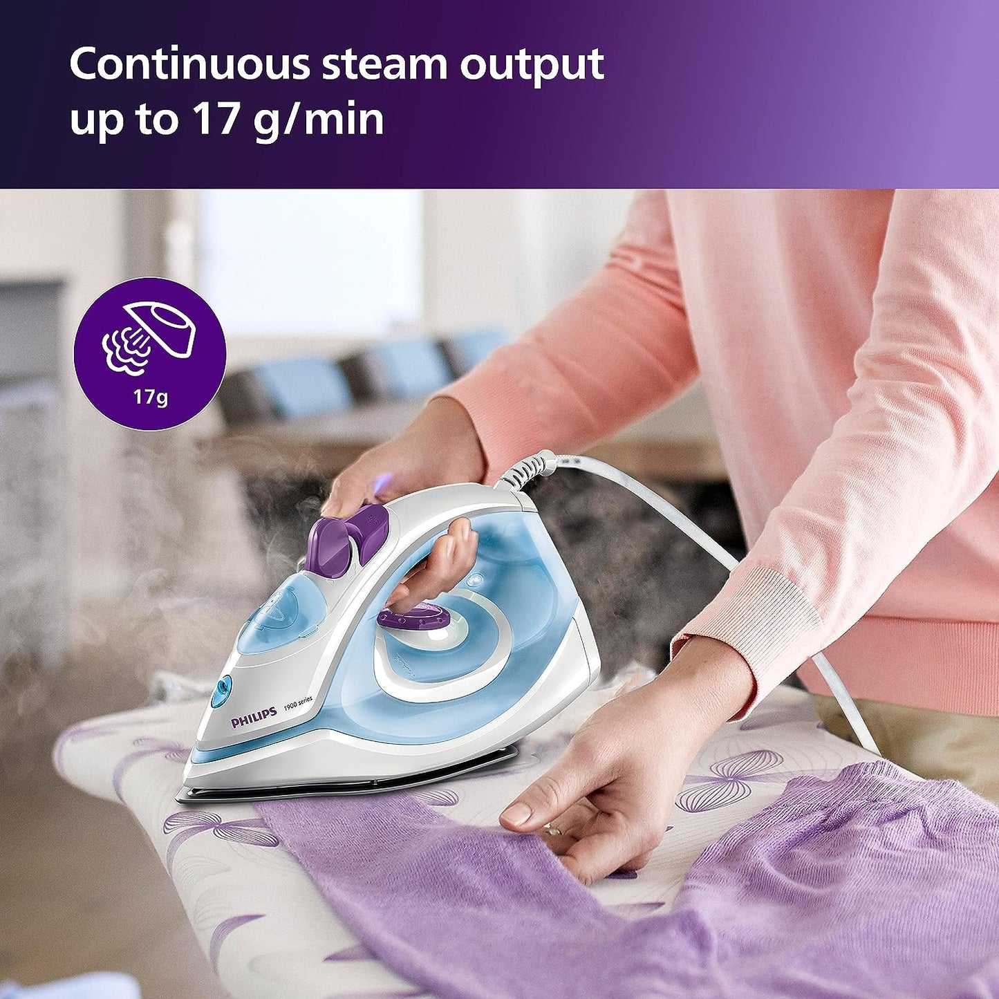 Philips GC1905 1440-Watt Steam Iron with Spray (Blue) - Premium Steam Iron from Philips - Just Rs. 1795! Shop now at Surana Sons