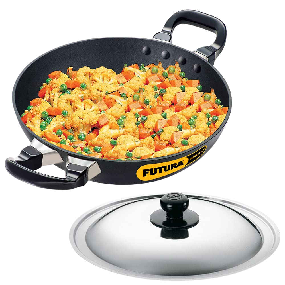 Hawkins Futura Deep-Fry Pan (Round Bottom) 1.5 Litre | Kadhai - Premium Nonstick pan kadhai from Hawkins Futura - Just Rs. 1013! Shop now at Surana Sons