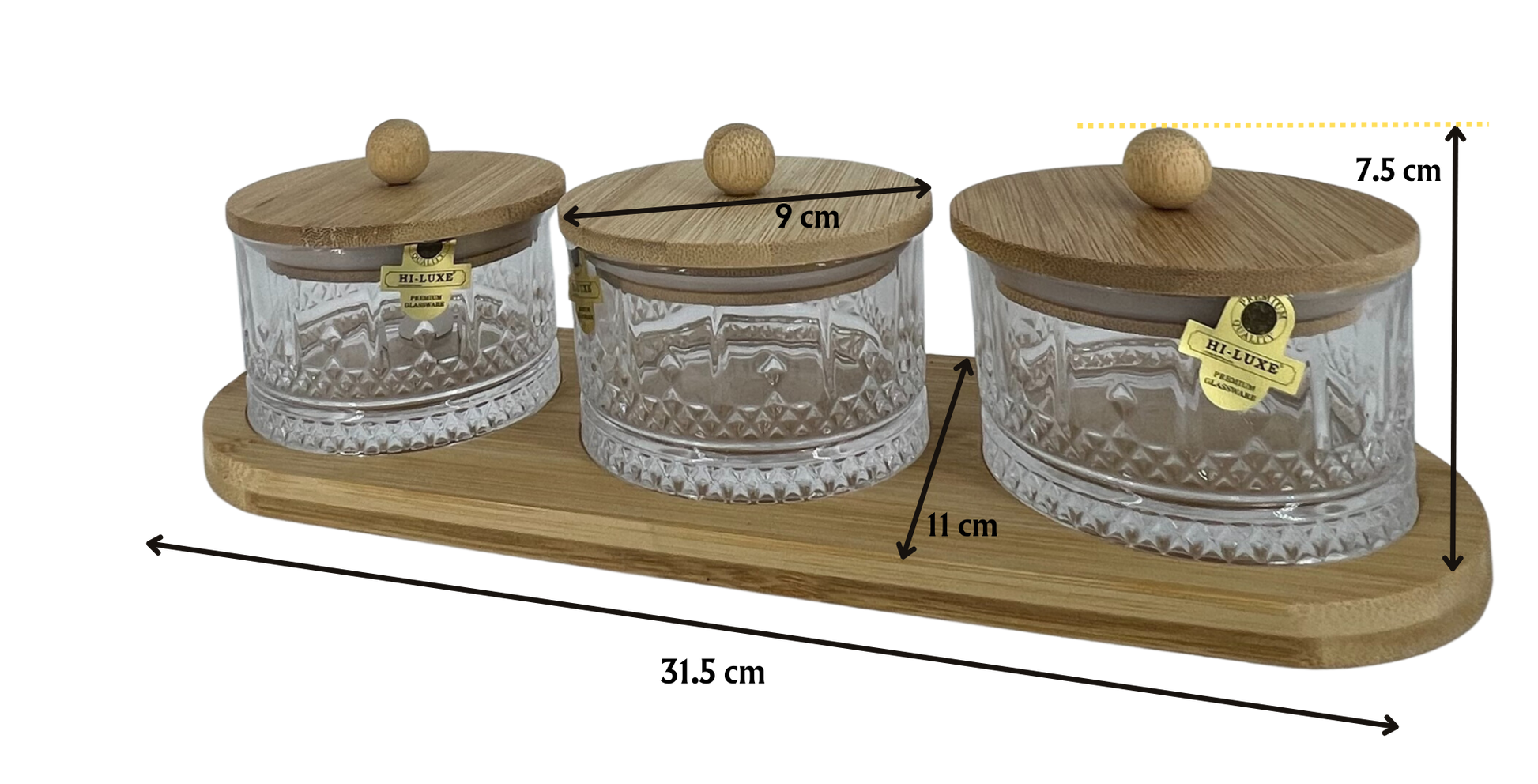 Hiluxe Premium Glass Bowl Set | Dry Fruit | With Wooden Lid & Tray | Home | Gifting | Gift Box | - Premium Dry Fruit Set from Hiluxe - Just Rs. 899! Shop now at Surana Sons