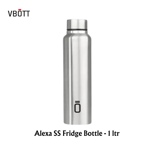 VBOTT Stainless Steel Alexa Fridge Bottle | Matt Finish | 1000 ML | Single Wall | BPA Free - Premium SS Fridge Bottle from VBOTT - Just Rs. 268! Shop now at Surana Sons