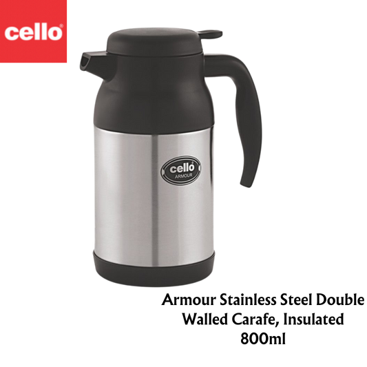 Cello Armour Stainless Steel, Double Walled, Vacusteel Carafe | Thermos | Hot & Cold - Premium Thermos from Cello - Just Rs. 1148! Shop now at Surana Sons