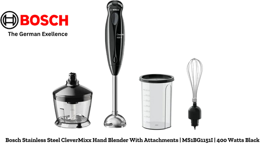 Bosch Stainless Steel CleverMixx Hand Blender With Attachments | MS1BG1151I | 400 Watts, Black - Premium Nutriblend Blenders from Bosch - Just Rs. 3490! Shop now at Surana Sons