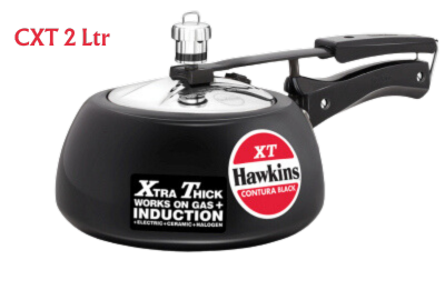 Hawkins Contura Black XT, Stainless Steel Inner Lid Pressure Cooker | Induction Base - Premium hard anodised pressure cooker from Hawkins - Just Rs. 1688! Shop now at Surana Sons