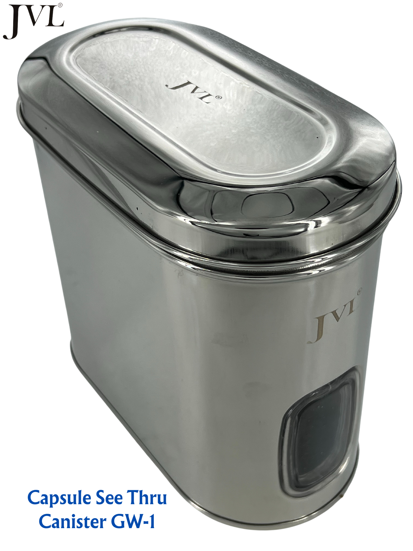 JVL Premium Stainless Steel Kitchen Food Storage Capsule Shape Galaxy Window Canister with SS Lid for Dry items Storage - Premium Storage Jar from JVL - Just Rs. 799! Shop now at Surana Sons