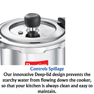 Prestige Popular Svachh Spillage Control Stainless Steel Outer Lid Pressure Cooker - Premium SS pressure cooker from Prestige - Just Rs. 1802! Shop now at Surana Sons