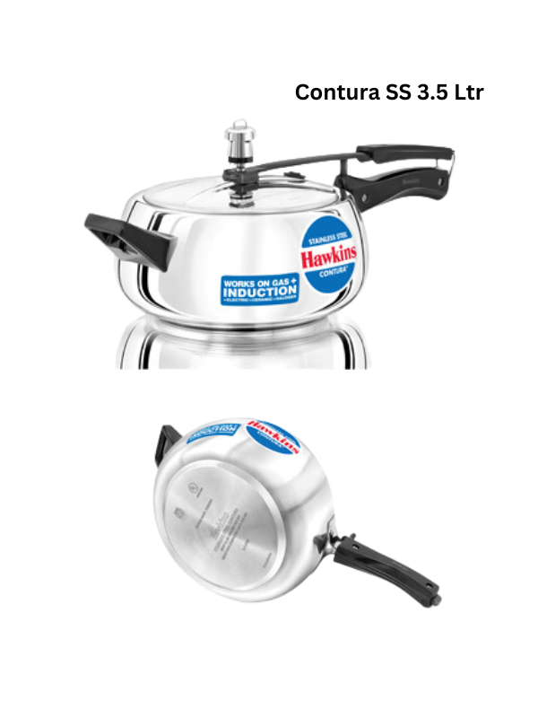 Hawkins Stainless Steel Contura Pressure Cooker, Inner Lid - Premium SS pressure cooker from Hawkins - Just Rs. 2160! Shop now at Surana Sons