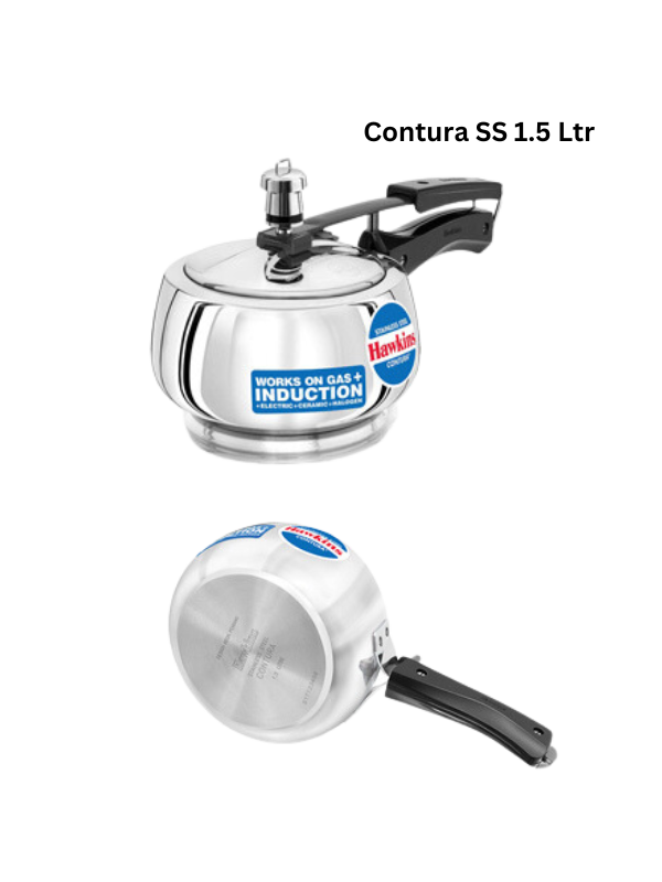 Hawkins Stainless Steel Contura Pressure Cooker, Inner Lid - Premium SS pressure cooker from Hawkins - Just Rs. 2160! Shop now at Surana Sons