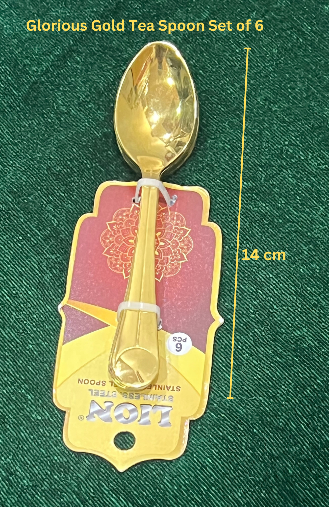 Lion Stainless Steel Gold Polish Spoon | Kitchen & Dining | For Daily Use | Party Use - Premium spoons from Lion - Just Rs. 383! Shop now at Surana Sons