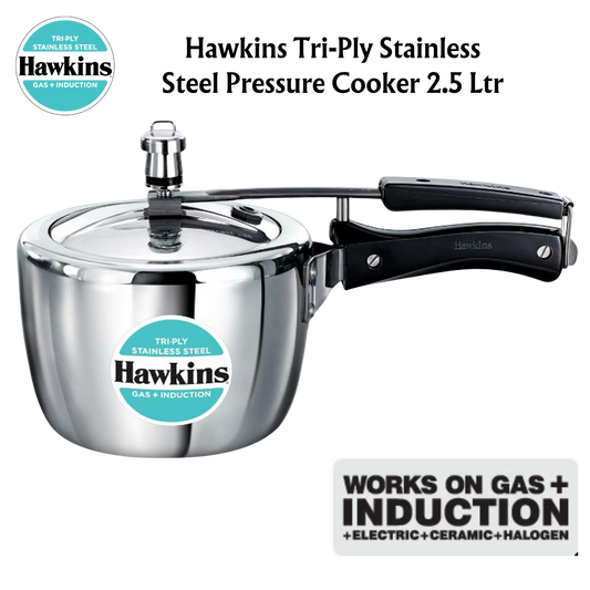 Hawkins Tri-Ply Stainless Steel Pressure Cooker - Premium SS pressure cooker from Hawkins - Just Rs. 2835! Shop now at Surana Sons