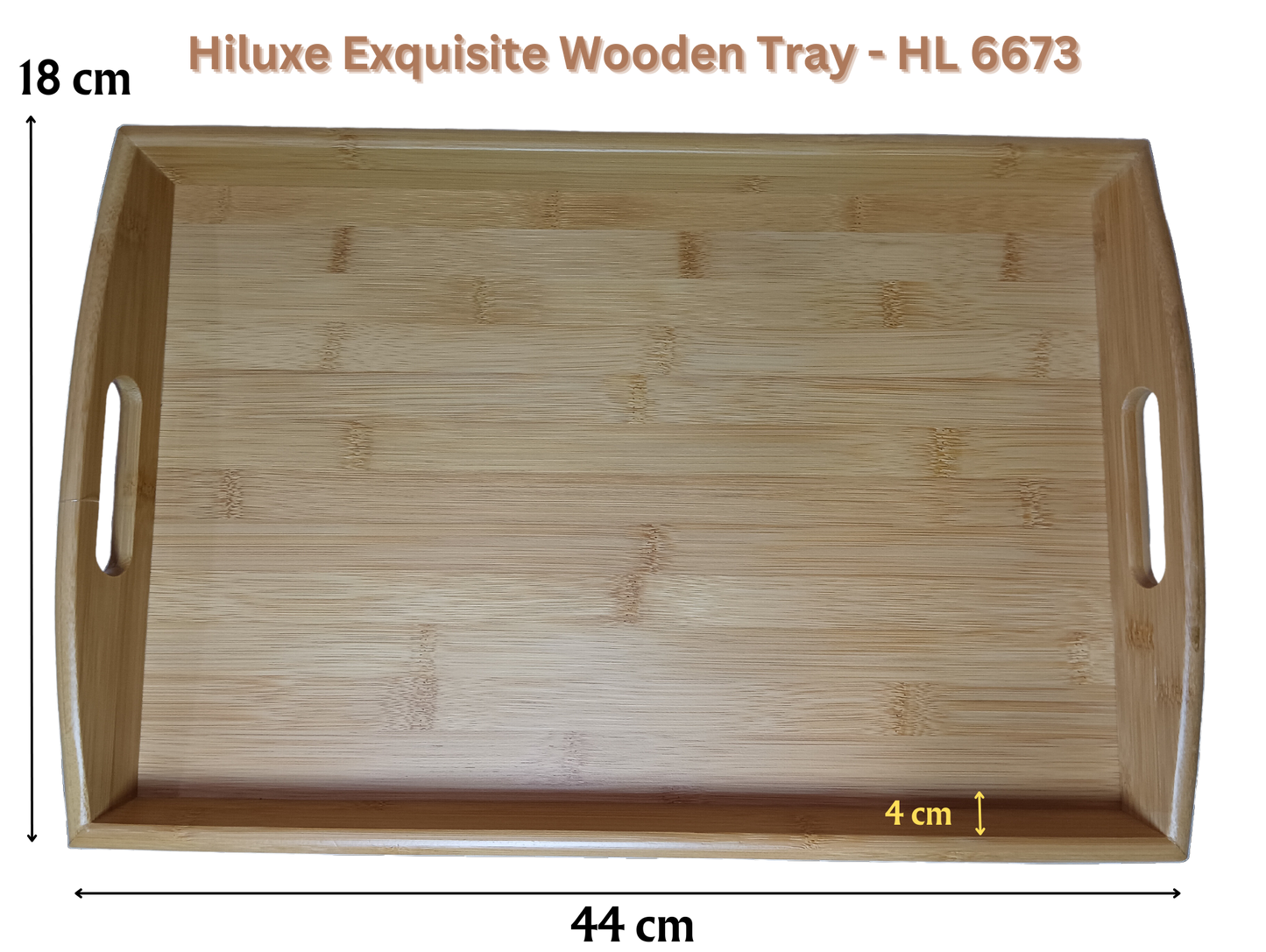 Hiluxe Exquisite Wooden Tray With Handle For Home | Ideal Gift - Premium Wooden Tray from Hiluxe - Just Rs. 850! Shop now at Surana Sons