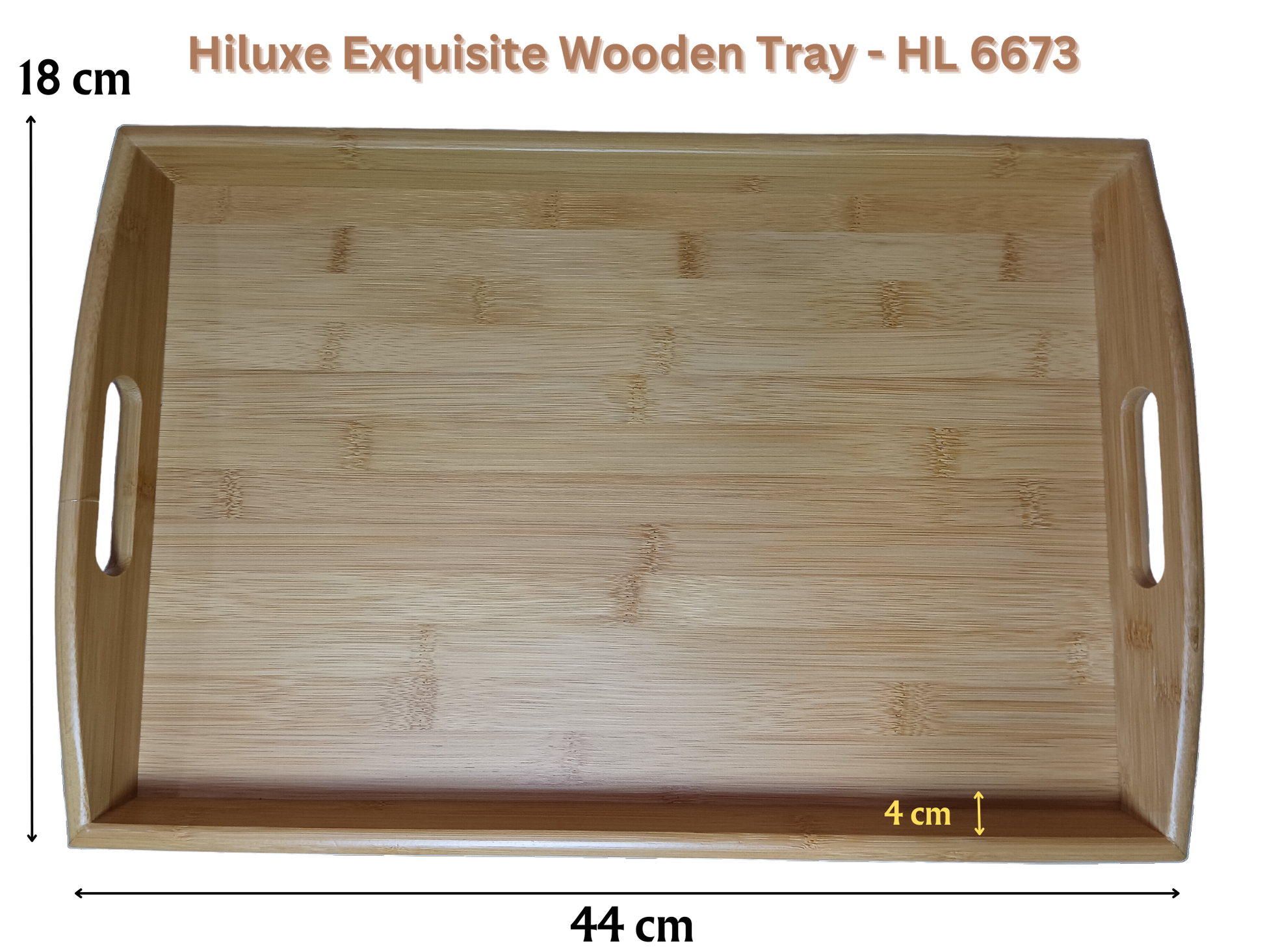 Hiluxe Exquisite Wooden Tray With Handle For Home | Ideal Gift - Premium Wooden Tray from Hiluxe - Just Rs. 850! Shop now at Surana Sons