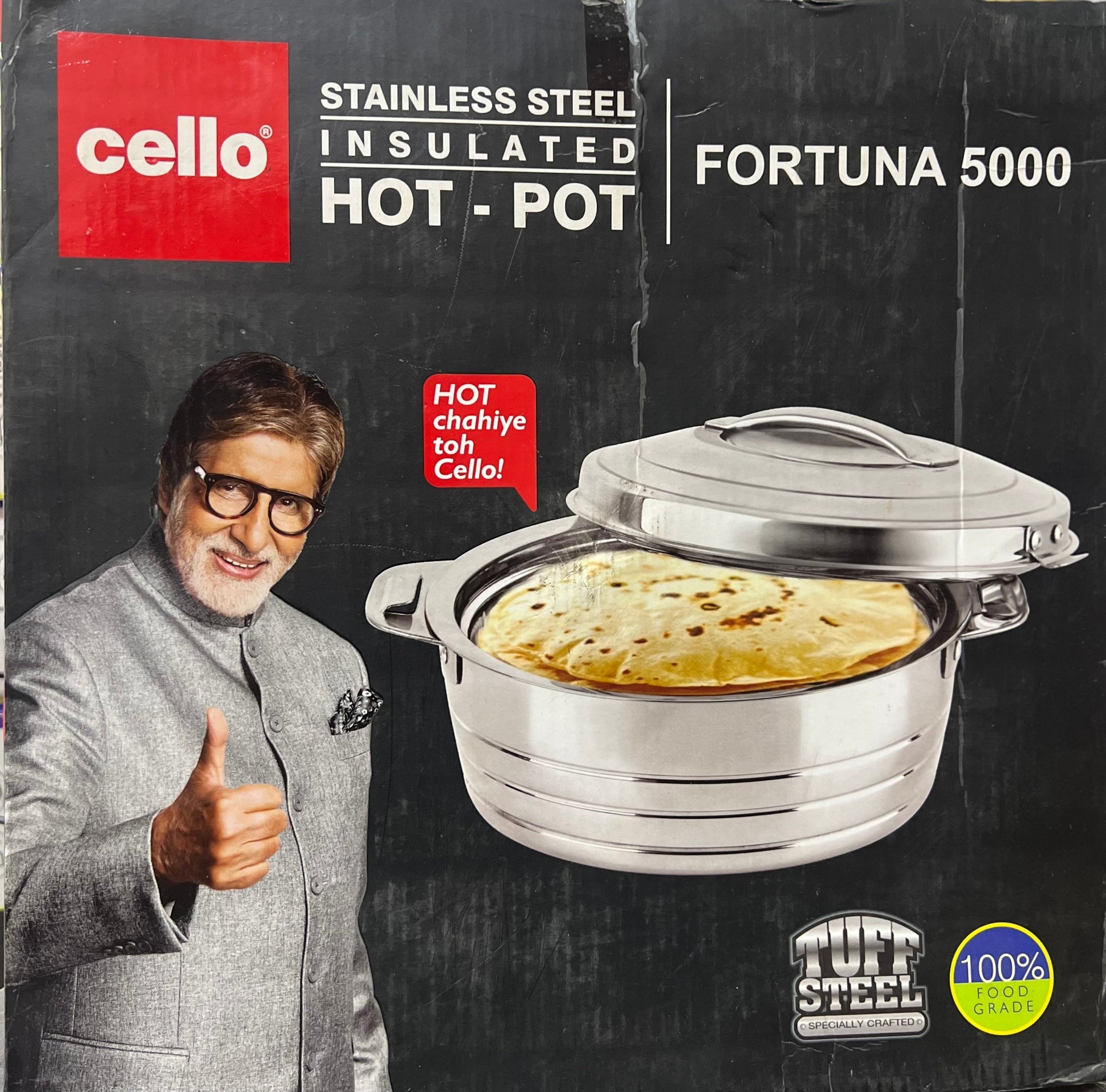 Cello Stainless Steel Fortuna Casserole PUF Insulated | Keeps Food Warm for Hours | - Premium SS Casserole from Cello - Just Rs. 599! Shop now at Surana Sons