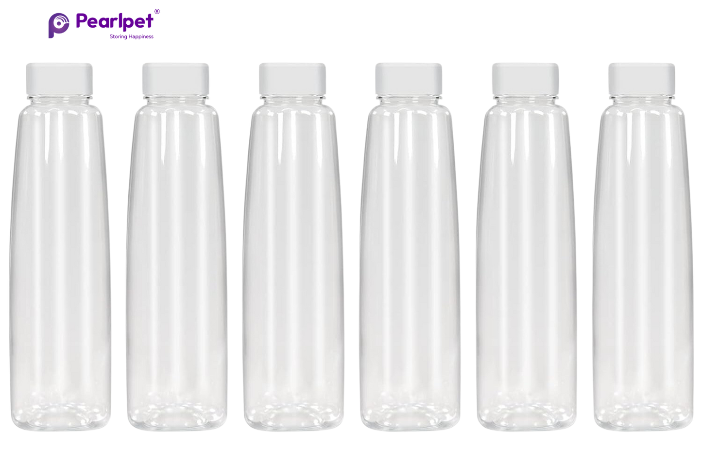 PEARLPET  BPA-free Plastic Water Bottle Set of 6 Pcs | Fridge Bottle