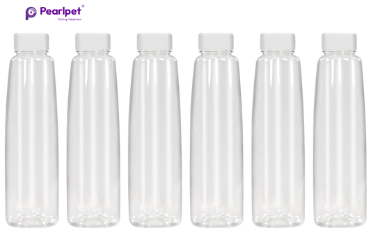 PEARLPET  BPA-free Plastic Water Bottle Set of 6 Pcs | Fridge Bottle