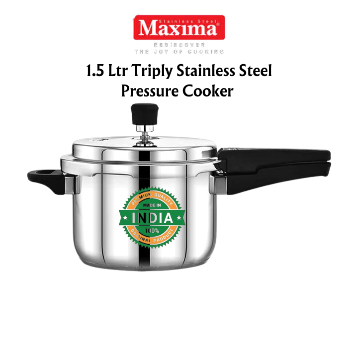 Maxima Triply Stainless Steel Outer Lid Sumo/Sumo Plus Pressure Cooker (Induction Friendly) - Premium ss triply pressure cookers from Maxima - Just Rs. 2186! Shop now at Surana Sons