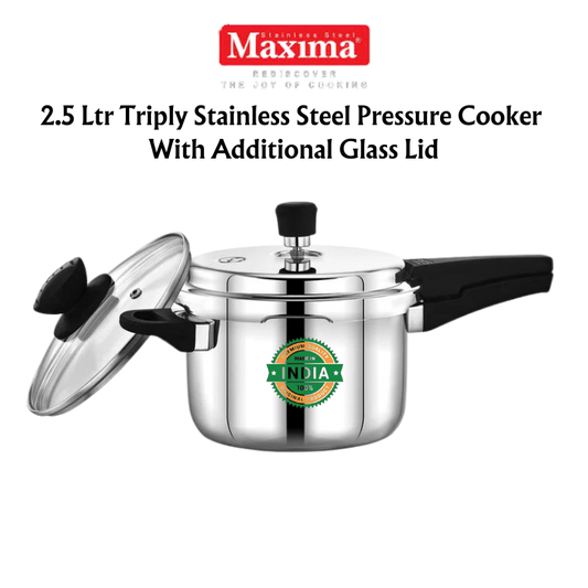 Maxima Triply Stainless Steel Outer Lid Sumo/Sumo Plus Pressure Cooker (Induction Friendly) - Premium ss triply pressure cookers from Maxima - Just Rs. 2186! Shop now at Surana Sons