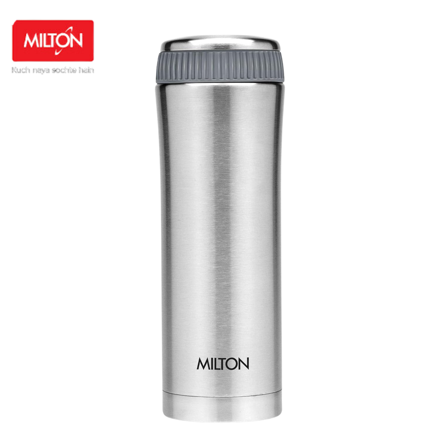 Milton Optima Thermosteel Hot and Cold Flask, Silver | Vacuum Insulated | Rust Proof | Leak Proof | Tea | Coffee | Juice