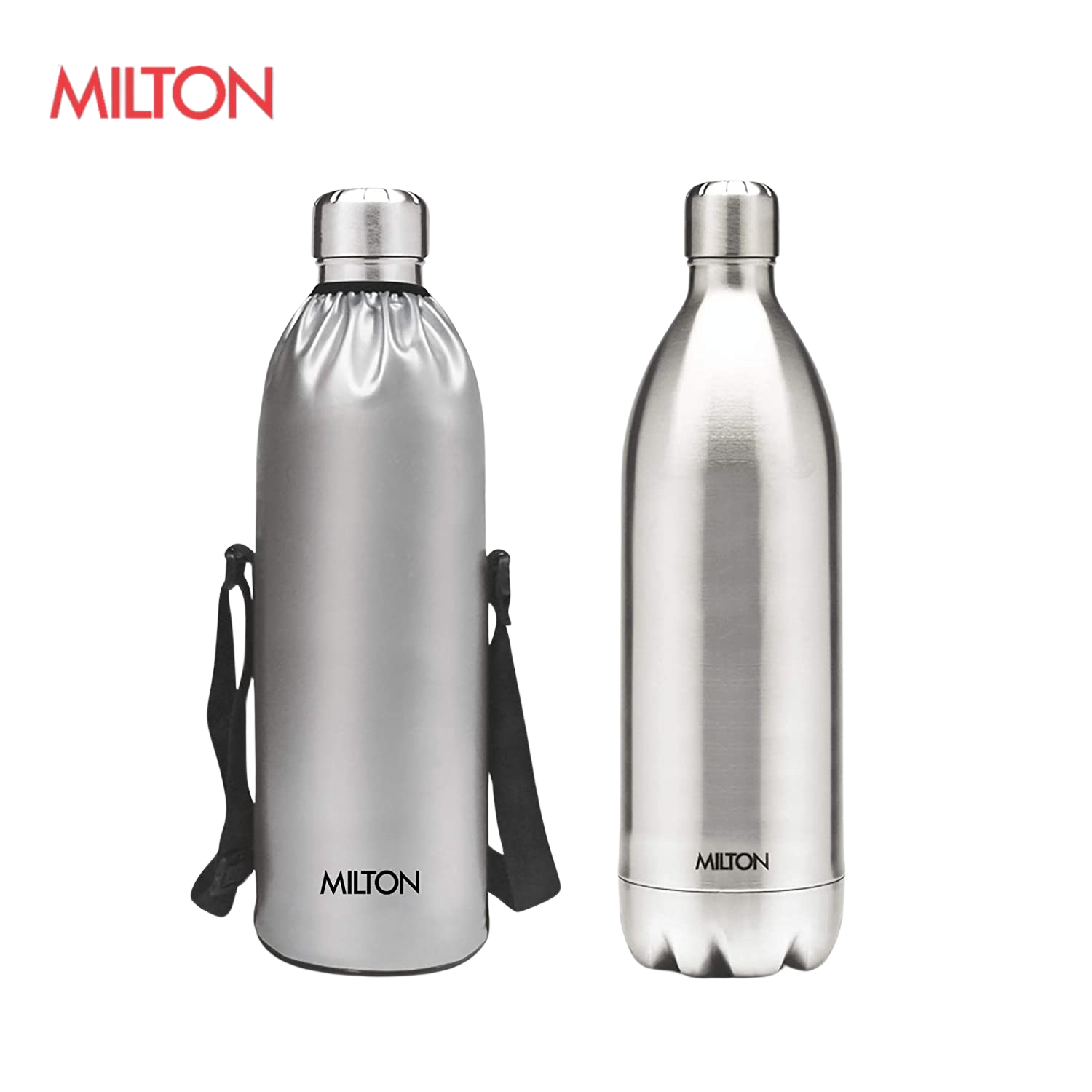 Milton Duo DLX 1500 Thermosteel 24 Hours Hot and Cold Water Bottle with Bag, 1 Piece, 1.5 Litre, Silver | Leak Proof - Premium Hot & Cold Steel Vacuum Bottles from Milton - Just Rs. 1699! Shop now at Surana Sons