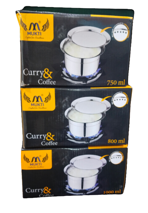 Mukti Stainless Steel Premium Quality Curry & Coffee Pan with Lid 3 Pcs Set (Tope Set) - Premium SS Ganj from Mukti - Just Rs. 1799! Shop now at Surana Sons