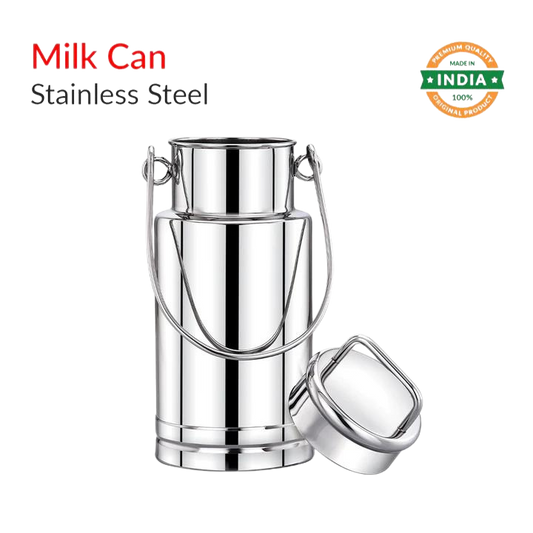 MAXIMA Barni Stainless Steel Milk Container Wire Handle, Stainless Steel, Easy To Carry Liquid Product, Ideal Option As Storage For Butter Milk, Oil, Ghee, Milk, Etc - Premium Milk Can/Containers from Maxima - Just Rs. 940! Shop now at Surana Sons