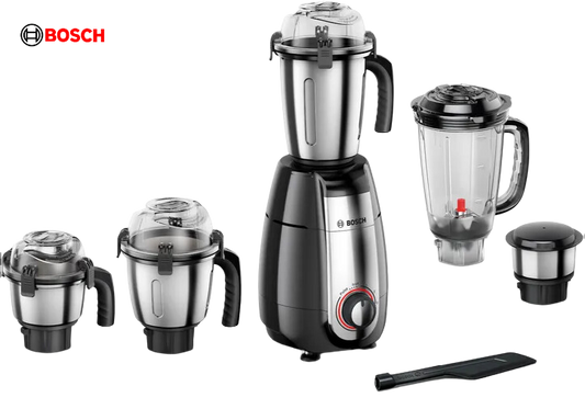 BOSCH Mixer Grinder TrueMixx Pro 1000 W Black MGM8856BIN | 4 Jars - Premium Mixer Grinder from Bosch - Just Rs. 8200! Shop now at Surana Sons