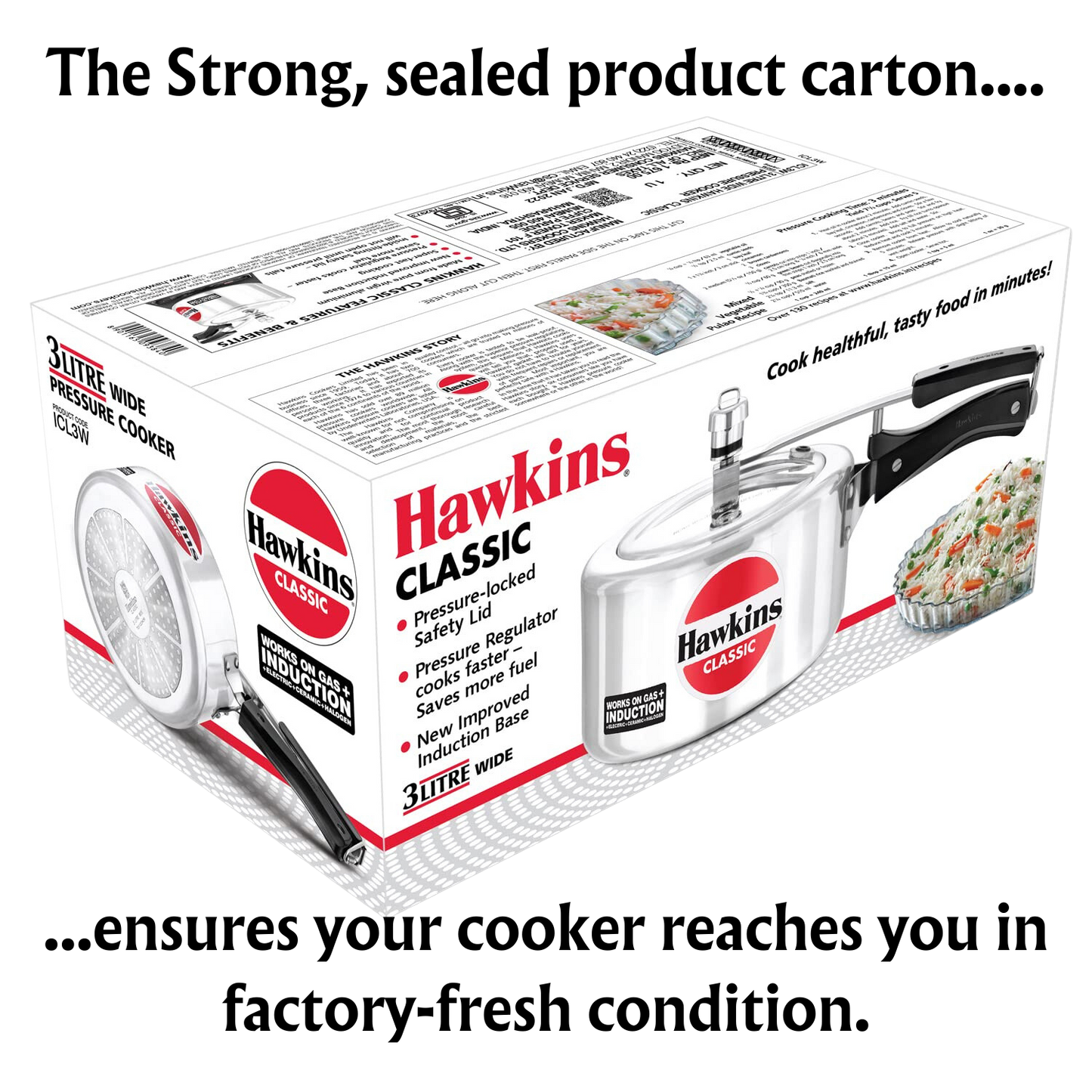 Hawkins Classic Aluminum Pressure Cooker | Induction Base | Inner Lid Cooker - Premium Aluminium Pressure Cooker from Hawkins - Just Rs. 1215! Shop now at Surana Sons